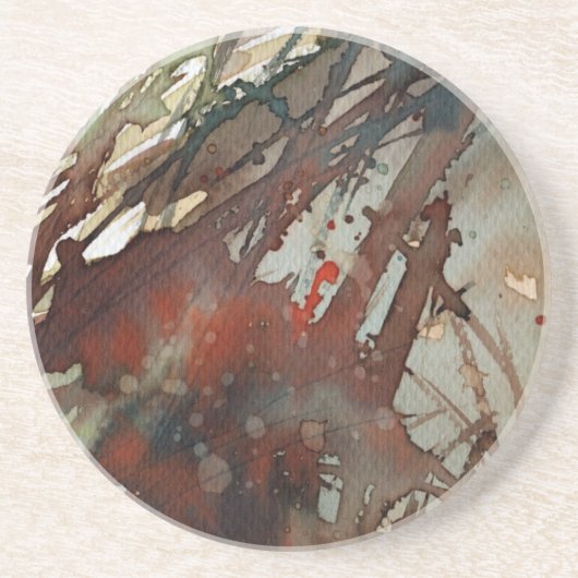 Dessous De Verre En Grès aquarelle d'arrière - plan (Devant)