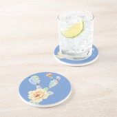 Dessous De Verre En Grès Aquarelle de fleur de cactus (Côté)