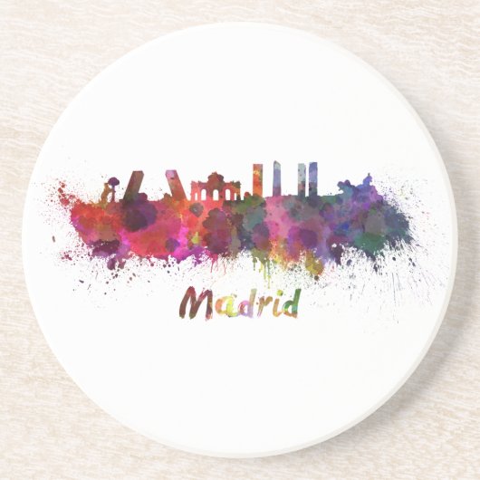 Dessous De Verre En Grès Aquarelle de Madrid (Devant)