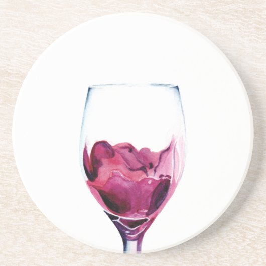 Dessous De Verre En Grès Aquarelle de vin rouge Dessous de verre de grès (Devant)