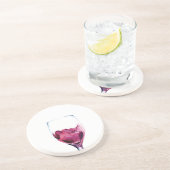 Dessous De Verre En Grès Aquarelle de vin rouge Dessous de verre de grès (Côté)