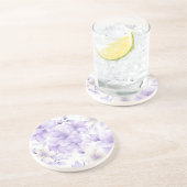 Dessous De Verre En Grès Aquarelle délicate Fleurs violettes (Côté)