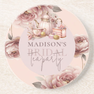 Dessous De Verre En Grès Aquarelle Douche à thé haute nuptiale personnalisé