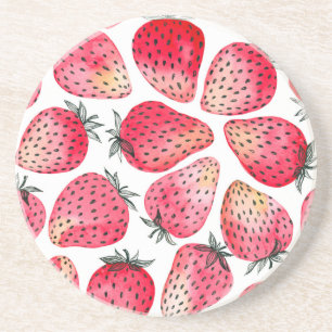 Dessous De Verre En Grès Aquarelle et encre de fraises