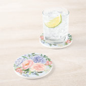 Dessous De Verre En Grès Aquarelle Fleurie de Printemps Hydrangea Rose Pivo (Côté)