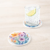 Dessous De Verre En Grès aquarelle florale (Côté)