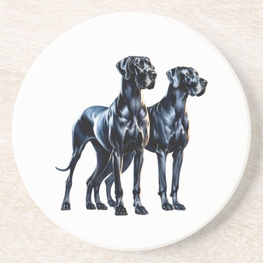 Dessous De Verre En Grès Aquarelle Great Danes (Devant)