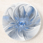 Dessous De Verre En Grès Aquarelle gris bleu Abstrait Fractal Art Flower<br><div class="desc">Une fleur d'imaginaire unique aux tons bleu et gris,  abstraite et élégante. Design inhabituel pour votre dessous de verre de grès fleuri décoratif et plus encore.</div>