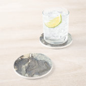 Dessous De Verre En Grès aquarelle gris-bleue 2 d'arrière - plan (Côté)