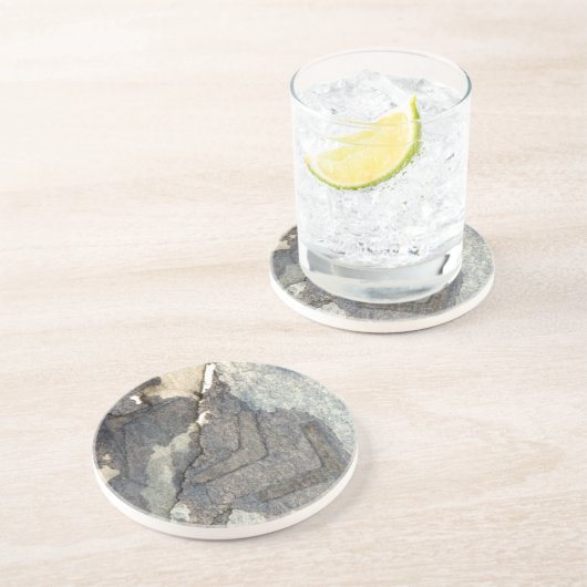 Dessous De Verre En Grès aquarelle gris-bleue 2 d'arrière - plan (Côté)