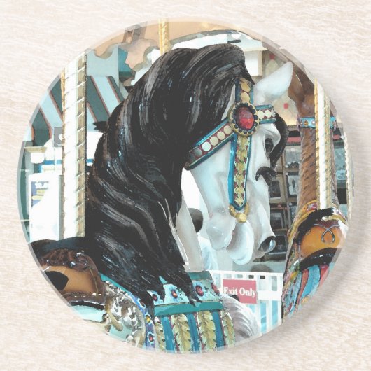 Dessous De Verre En Grès Aquarelle Joyeux-Go-Round Cheval (Devant)