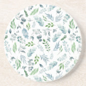 Dessous De Verre En Grès Aquarelle moderne Verdure botanique Eucalyptus (Devant)