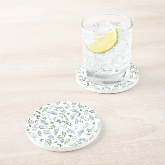 Dessous De Verre En Grès Aquarelle moderne Verdure botanique Eucalyptus (Côté)