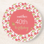 Dessous De Verre En Grès Aquarelle Motif de pomme rouge mignonne peinte à l (Devant)