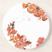 Dessous De Verre En Grès Aquarelle orange miroir compact (Devant)