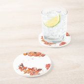 Dessous De Verre En Grès Aquarelle orange miroir compact (Côté)