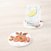 Dessous De Verre En Grès Aquarelle orange miroir compact (Côté)