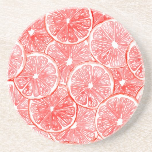 Dessous De Verre En Grès Aquarelle pamplemousse motif (Devant)
