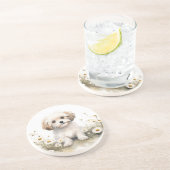 Dessous De Verre En Grès Aquarelle Poodle dans les marais (Côté)