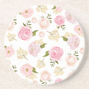 Dessous De Verre En Grès Aquarelle romantique Peonies rousses Motif floral 