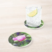 Dessous De Verre En Grès Aquarelle rose Peony Floral (Côté)