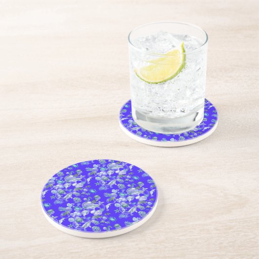 Dessous De Verre En Grès Aquarelle sous la mer (Côté)