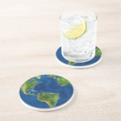 Dessous De Verre En Grès Aquarelle Terre géographie drôle illusion 3D (Côté)