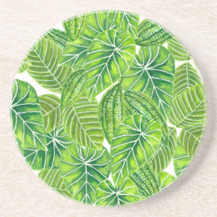 Dessous De Verre En Grès Aquarelle tropicale feuille design motif