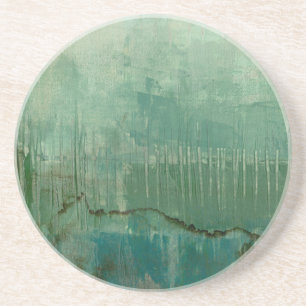 Dessous De Verre En Grès Aquarelle verte contemporaine