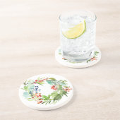 Dessous De Verre En Grès Aquarelle Winterberry Holly et Juniper Christmas (Côté)