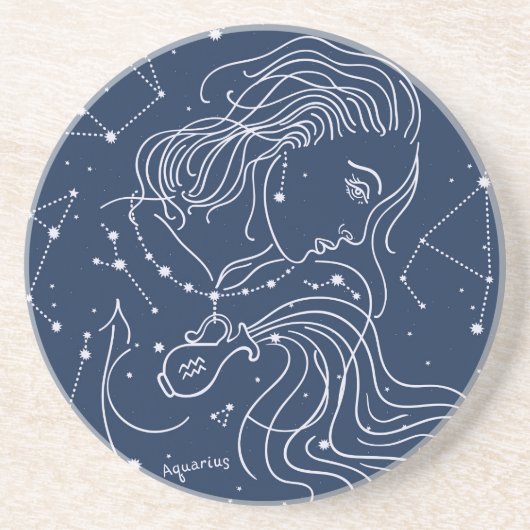 Dessous De Verre En Grès Aquarius (Devant)