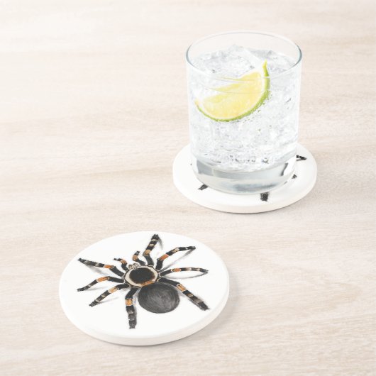 Dessous De Verre En Grès Araignée de tarentule réunie par rouge (Côté)