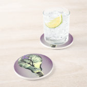 Dessous De Verre En Grès Arbre à l'intérieur de la lampe (Côté)