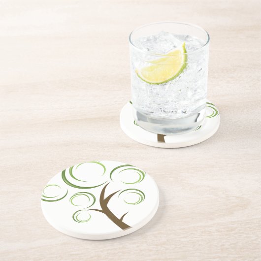 Dessous De Verre En Grès Arbre Abstrait (Côté)