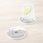 Dessous De Verre En Grès Arbre blanc de fleurs de cerisier (Côté)