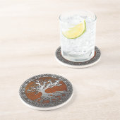 Dessous De Verre En Grès Arbre d'argent de la vie (Côté)
