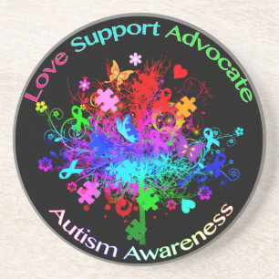 Dessous De Verre En Grès Arbre d'autisme dans le spectre