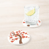 Dessous De Verre En Grès Arbre de coeur rouge (Côté)