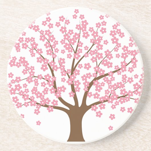Dessous De Verre En Grès Arbre de fleurs de printemps (Devant)
