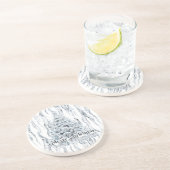 Dessous De Verre En Grès Arbre de Noël argenté Chic Stripes (Côté)