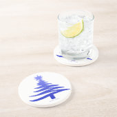 Dessous De Verre En Grès Arbre de Noël Cobalt bleu (Côté)