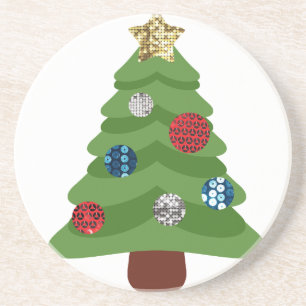 Dessous De Verre En Grès arbre de noël émoji