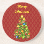 Dessous De Verre En Grès Arbre de Noël vert (Devant)