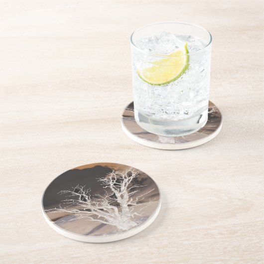 DESSOUS DE VERRE EN GRÈS ARBRE D'HIVER (Côté)