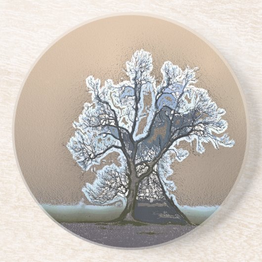 DESSOUS DE VERRE EN GRÈS ARBRE LONE (Devant)