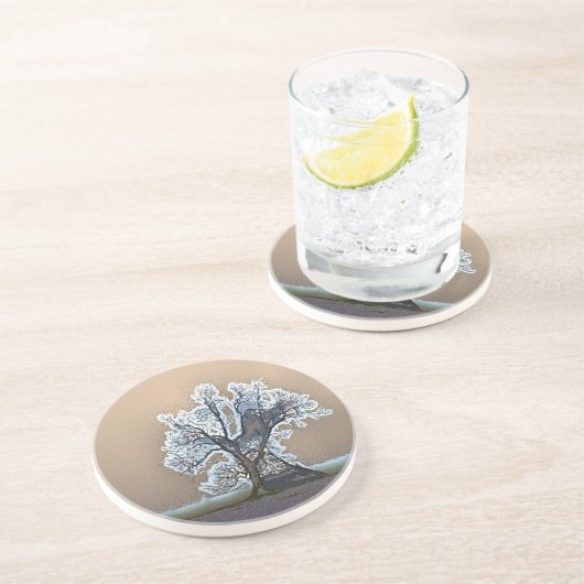 DESSOUS DE VERRE EN GRÈS ARBRE LONE (Côté)