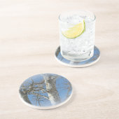 Dessous De Verre En Grès Arbre Sycamore contre les objets Sky hivernaux (Côté)