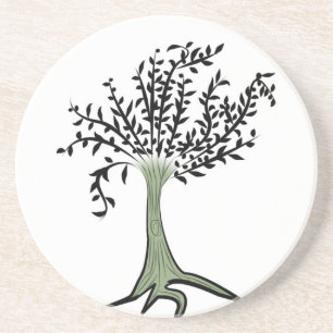 Dessous De Verre En Grès Arbre vert