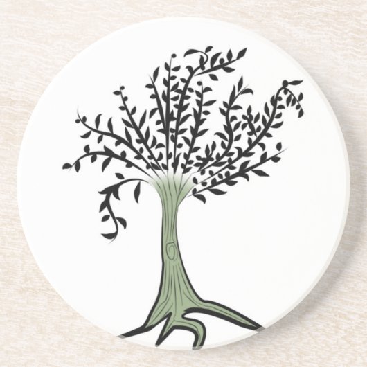 Dessous De Verre En Grès Arbre vert (Devant)