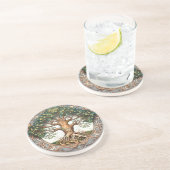 Dessous De Verre En Grès Arbre vert de la vie Dessous de verre de grès (Côté)